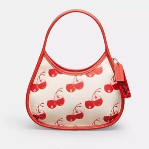 Coach Ergo Shoulder Bag In Coachtopia Leather With Cherry Print